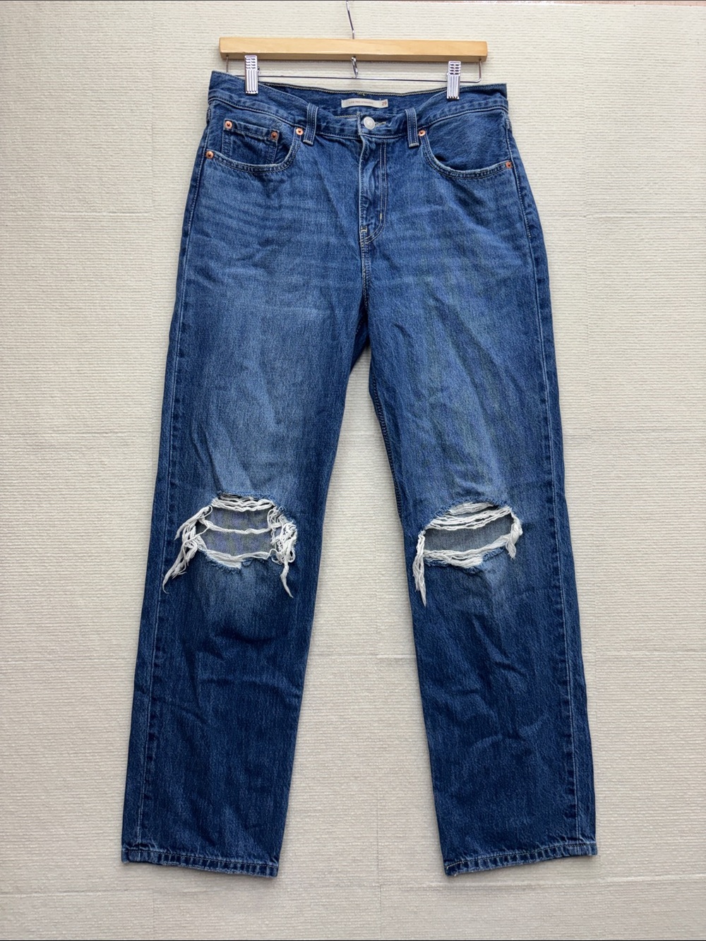 Levi’s Low Pro Straight 29 Distressed Blue Denim Jeans